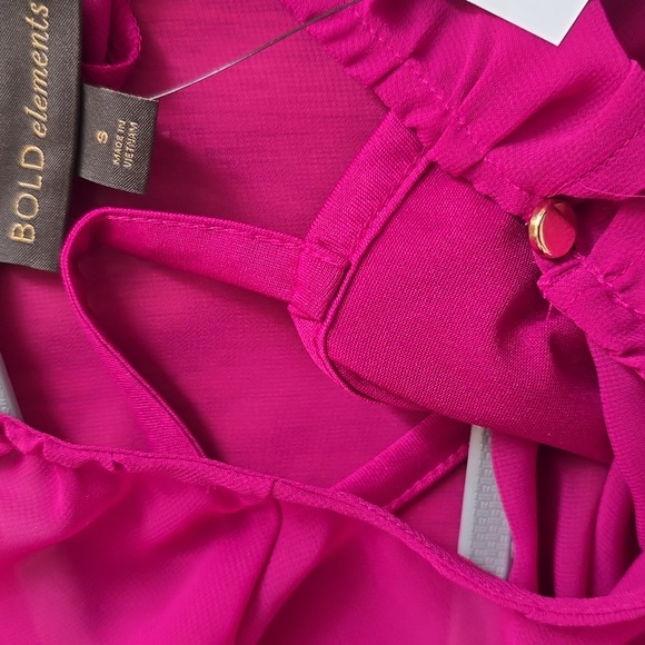 BOLD ELEMENTS BRAND WOMEN'S ROSE COLORED BLOUSE WITH ATTACHED CAMI SIZE SMALL - Picture 16 of 16